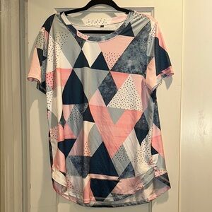 Geometric Print Women's Workout Top